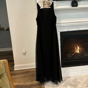 Black Floorlength Bridesmaid Dress Gown